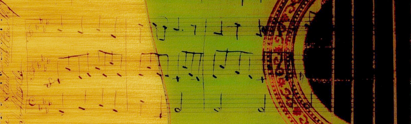 guitar with music notation