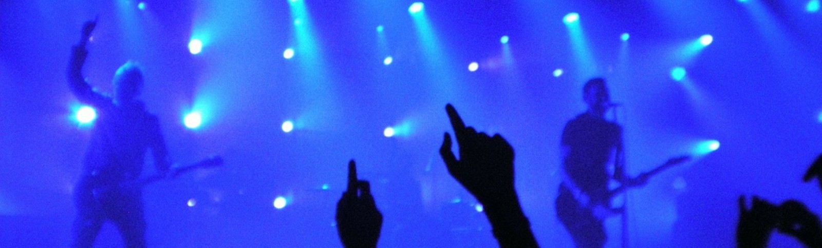 electric guitars at rock band concert